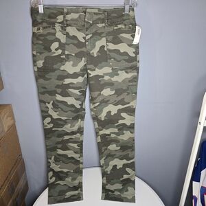 NEW Old Navy Pixie High-Waisted Stretch Ankle Pants-Womens 8-Army Green Camo